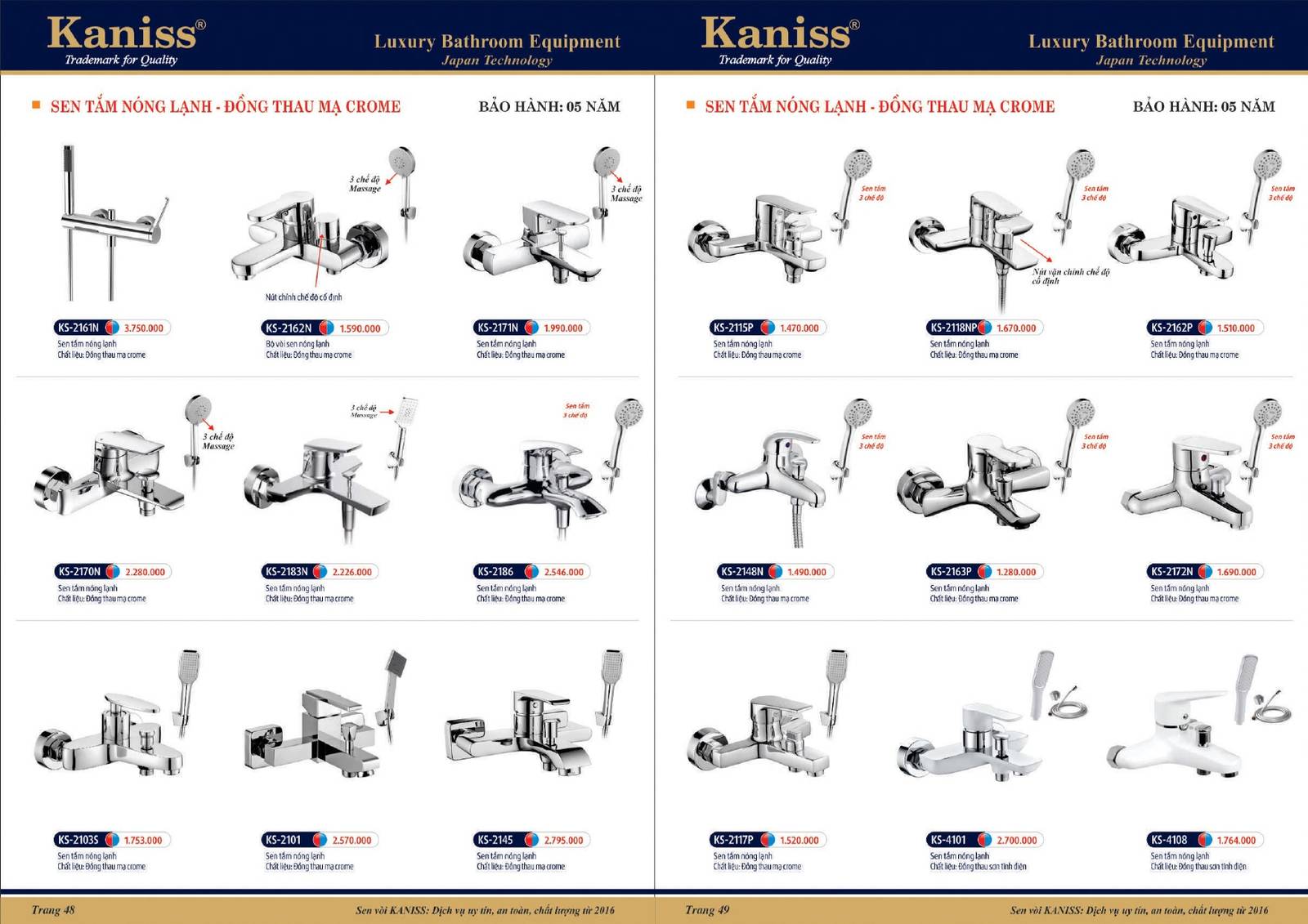 Bảng giá và Catalogue Thiết bị vệ sinh KANISS mới nhất 2025 /Page 25